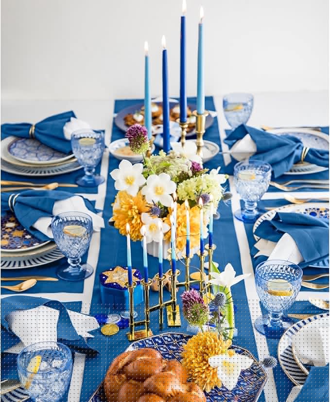 Solino Home Linen Indigo Blue Table Runner 132 Inches Long - 100% Pure Linen Extra Long Table Runner 14 x 132 Inch for Fall, Autumn - Classic Hemstitch
