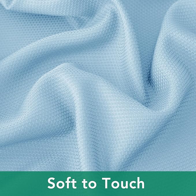 Biscaynebay Textured Fabric Tablecloths 60x84 Inches Rectangular, Light Blue Water Resistant Tablecloths for Dining, Kitchen, Wedding, Parties etc. Machine Washable