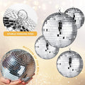 Disco Ball Party Decorations, 4 Pack Silver Mirror Balls, 4 to 12 Inch
