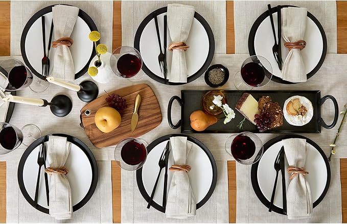 Solino Home Linen Table Runner 90 Inches Long - 100% Pure Linen Light Natural Table Runner 14 x 90 Inch for Fall, Autumn, Thanksgiving, Christmas - Classic Hemstitch