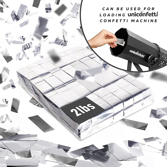 Confetti - Silver Paper, 2 lbs Biodegradable Bulk Pack