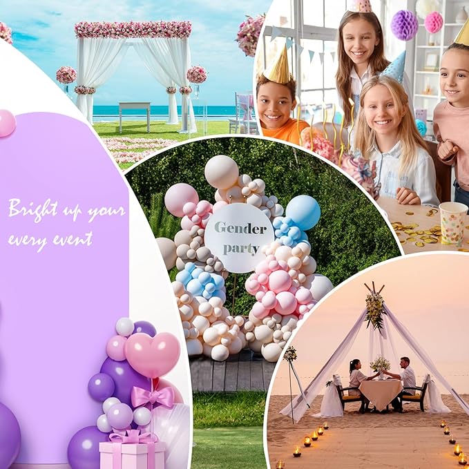 LEBENGURU Upgraded 6FT Wedding Arch Cover, Purple Spandex Fitted Arch Backdrop Cover, Round Top Chiara Stand Covers for Birthday Party Baby Shower Banquet Balloon Décor