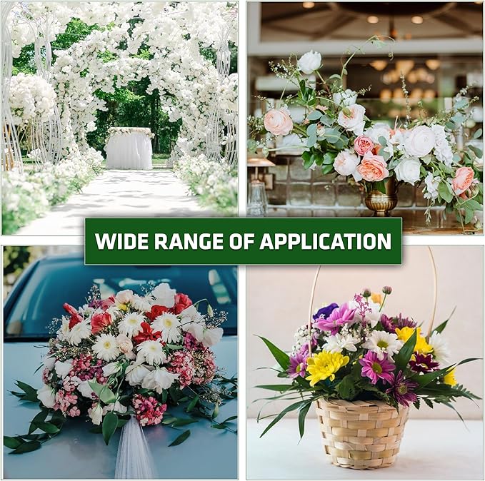 FLORABELS 8 PCS Wet Floral Foam Blocks for Fresh Flowers, Each (9"L x 4.1"W x 2.7"H)Green Foam for Flower Arrangements, Florist Foam Bricks for Weddings, Birthdays Gifts, Flower Foam Blocks for Crafts