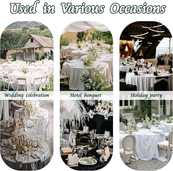 KKJIAF 1 Pack Round Table Cloths 90 Inch, Hunter Green Overlay Round Satin Table Cover, Silky Satin Dining Tablecloths for Wedding Buffet Parties Banquet Decoration