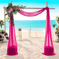 MDS Halloween Chiffon Draping Fabric - 1 Panel, 30" Wide x 20ft Long - Sheer Spooky Arbor & Canopy Drapery for Haunted House Backdrops, Party Ceilings, DIY Costumes & Themed Events - Hot Pink