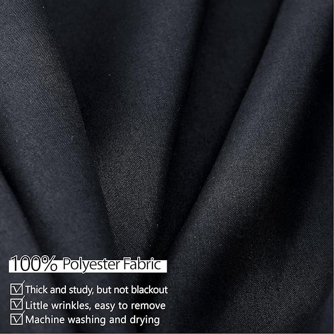 30ft x 10ft Thick Champagne Backdrop Curtains for Parties, 6 Panels 5ft x 10ft Non See Through Black Polyester Wedding Drapes Photo Backdrop for Birthday Party Graudation Photography Home Decor