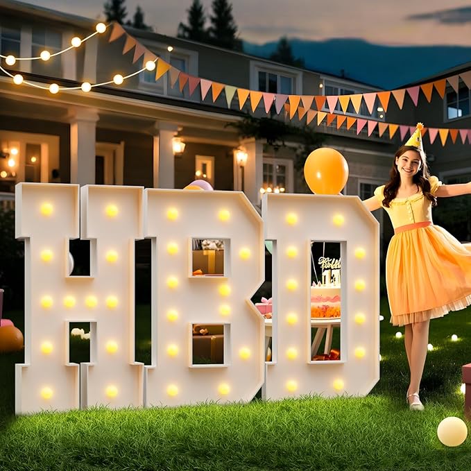 Event Party Supplies Light Up Marquee Letters, 4 FT Foam Board