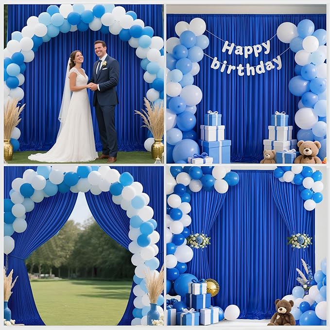 20x10ft Backdrop Curtains for Parties, 4 Panels 5x10ft Photography Backdrop Curtain with Rod Pocket,Backdrop Polyester Background Drapes,Wedding Backdrop Drapes for Birthday Baby Shower Home Decor