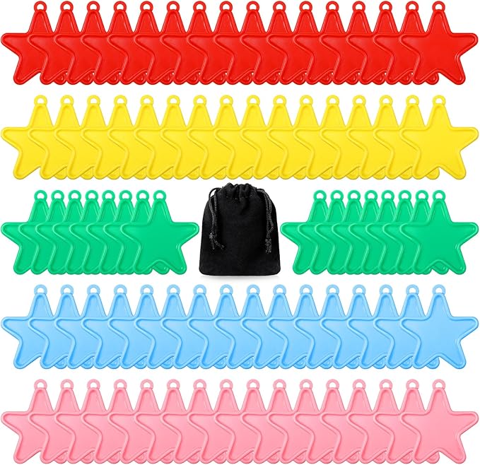 Balloon Weights 80 Count Star Shaped Plastic in Bright Colors