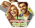 KETABAO – 9" Custom Hexagon Photo Magnets for Refrigerators, Cars and Offices – Customizable Magnetic Decor