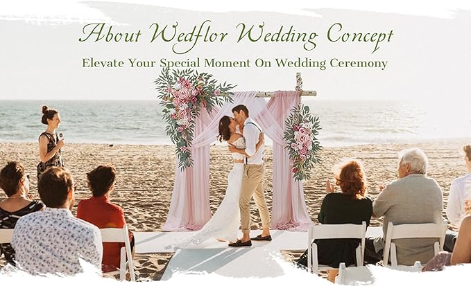 Artificial Flowers Dusty Rose Silk Wedding Arch Kit with Drapes