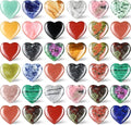 Nuenen 40 Pcs 0.8 Inch Worry Stone Bulk Crystals Heart Shaped Rock Tiny Trinkets Stone Inspirational Healing Crystal Gemstone Love Carved Rock Mom Women