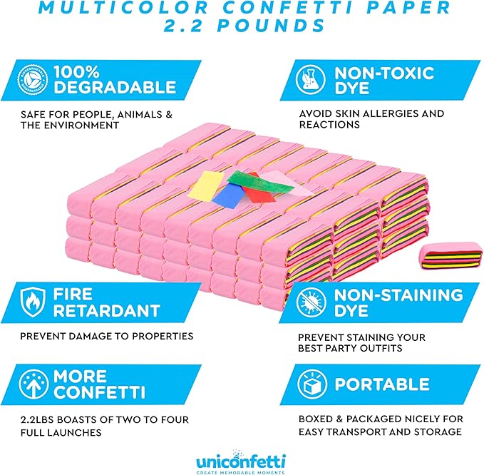 Confetti Paper, Multicolor Biodegradable, 2 lb Party Pack