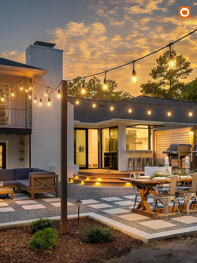 String Lights, 72 FT Warm White Shatterproof LED Edison Bulbs