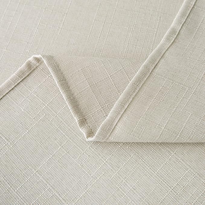 NLMUVW Linen Table Cloth for Square Tables, Rustic Textured Tablecloth Water Resistant Farmhouse Table Cover for Kitchen Dining Coffee, 48 x 48 Inch