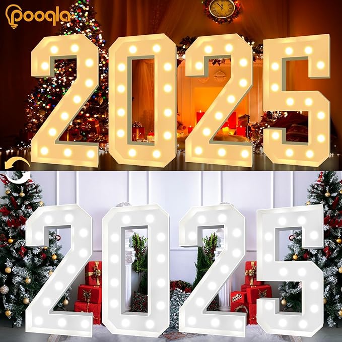Decorations: 4 FT Light Up Marquee Number 1 in Warm or Cool White