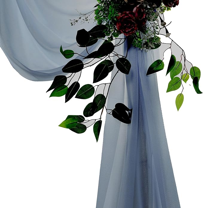 Backdrop Sheer Chiffon Fabric Panel 30 in x 40 ft Dusty Blue