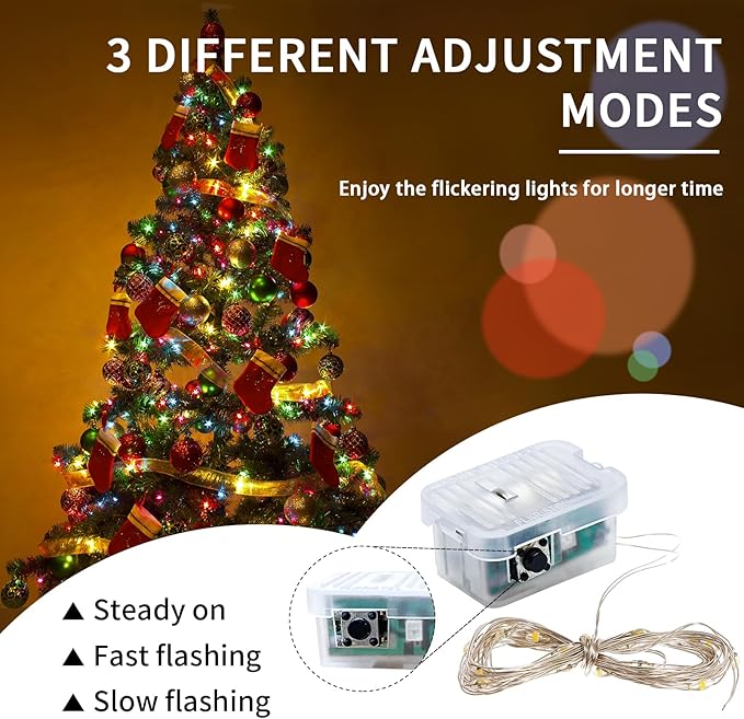 50 Pack Fairy Lights 7Ft 20 LED Twinkle String Lights 3 Modes Battery Operated Waterproof Firefly Starry for Mason Jar Party Wedding Christmas Valentines Day Table Centerpieces,Multicolor
