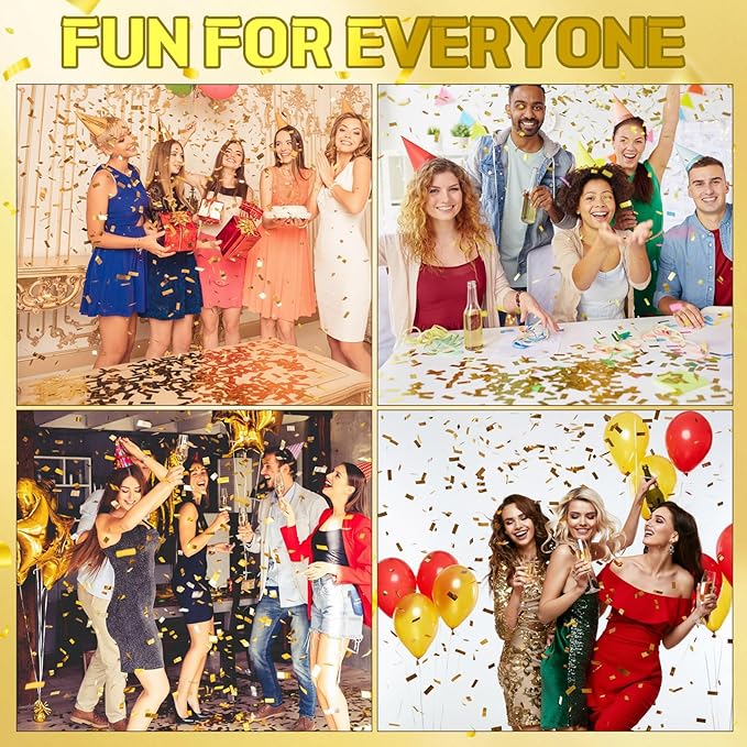 Gold Metallic Foil Confetti Strips, 1000 Grams for Party Decor