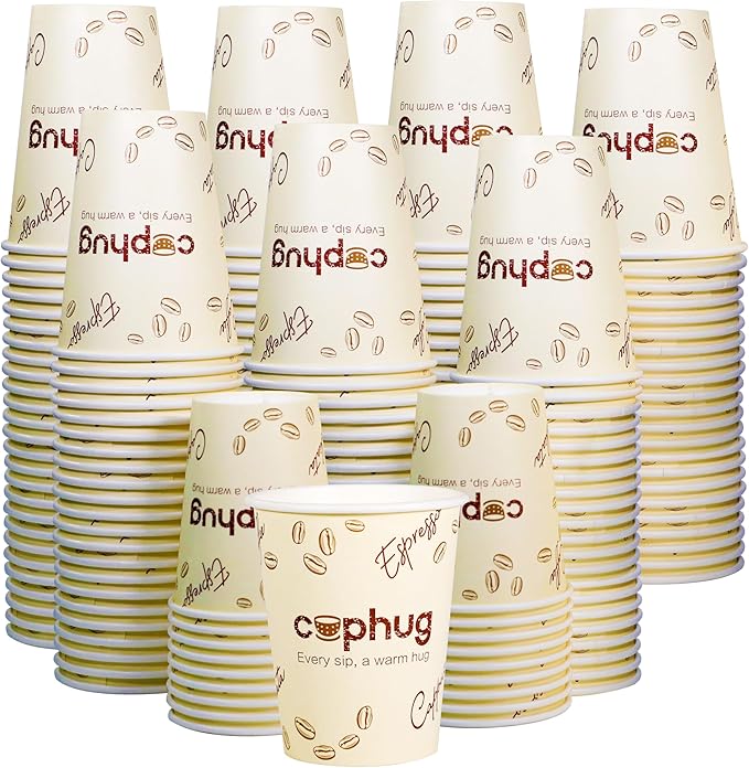 Disposable Paper Cups, 8 oz, 300 Count, Yellow