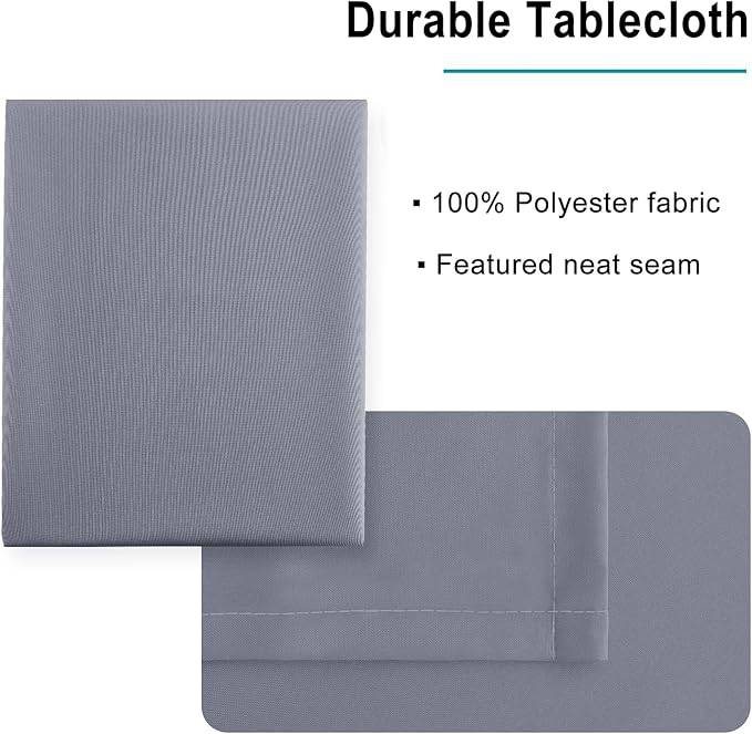 Hiasan Light Gray Rectangle Tablecloth - Waterproof Spillproof and Wrinkle Resistant Washable Polyester Table Cloth for Dining Party, 54 x 80 inch