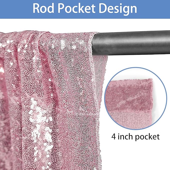 Backgrounds: Rose Pink Sequin Mesh, 2 x 8 FT, Pack of 2