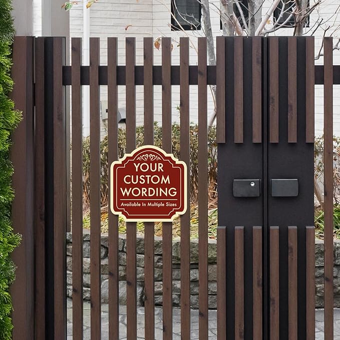 Custom Personalized Red Brick Style 12x12inch Outdoor Aluminum Driveway Signs, Weatherproof