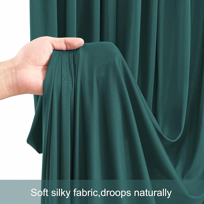 Backdrop Curtain Set, Emerald Green, 10 Panels, 5 x 12 ft