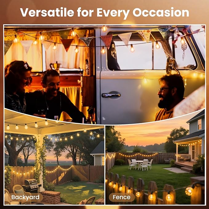 String Lights 300FT Black Outdoor LED Warm White Dimmable