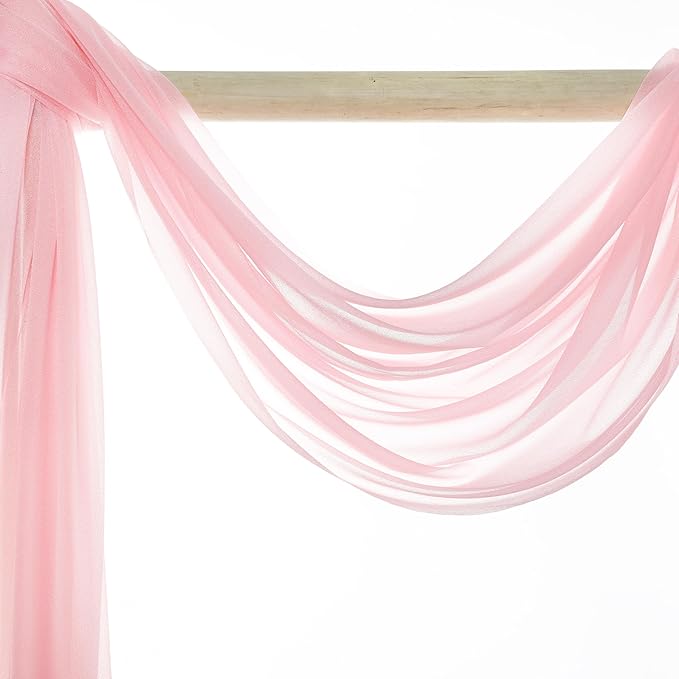 Backdrop Fabric Panels, Blush Pink Sheer Chiffon, 30 In x 50 Ft (Set of 2)