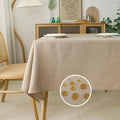 NLMUVW Linen Tablecloth for Rectangle Tables 102 Inch Burlap Textured Table Cloth Water Resistant Farmhouse Rustic Table Cover for Kitchen Dining Coffee, 54 x 102 Inch