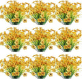 30 Bundles Artificial Flowers Outdoor UV Resistant Fake Flowers No Fade Faux Plastic Plants Garden Porch Window Box Decorating (Yellow)