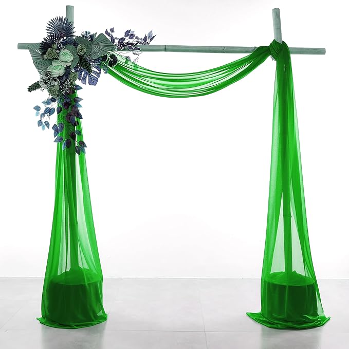 Backgrounds Sheer Chiffon Drape Fabric, 2 Panels, 30 in x 100 ft, Green