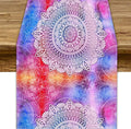 Vintage Mandala Table Runner, Bohemian Indian Purple Starry Colorful Floral Print Table Runner for Home Kitchen Dining Table Party Decor, 13x36inch