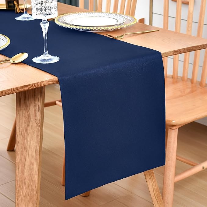Farmhouse Navy Blue Table Runner Dining Table Runners 90 Inches Long Coffee Table Runner for Dresser Living Room Bedroom Holiday Party Banquet 12X90 Inch