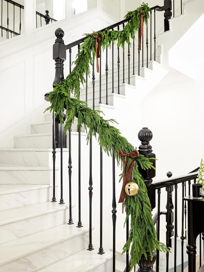 Norfolk Pine Garland, 15 Ft, Dark Green, Real Touch Needles