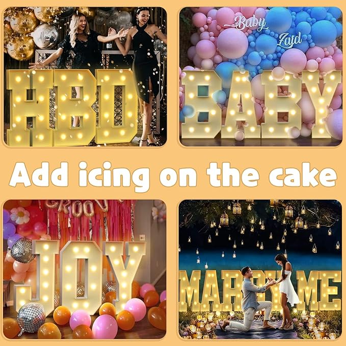Event Party Supplies: 3 Ft Light Up Marquee Letters, Foam Board Frame