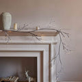Hairui Lighted Garland Snow Flocked 6FT 48 LED Battery Operated Pre-lit Twig Vine Winter Christmas Party Decoration Indoor Outdoor Use