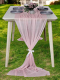 MDS Halloween Chiffon Table Runner - 15 Pack, 29 x 170 Inches, 14ft Each - Sheer Spooky Table Runners for Haunted House Parties, Trick-or-Treat Tables, Witchy Décor, Wedding & Events - Blush Pink