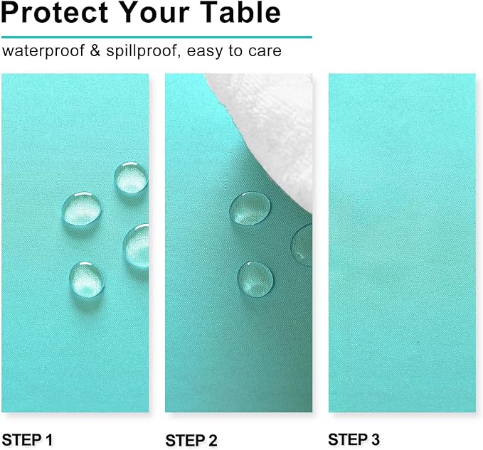 Hiasan Light Blue Rectangle Tablecloth - 30 x 60 Inch - Waterproof & Wrinkle Resistant Washable Fabric Table Cloth for Dining, Party and Outdoor use