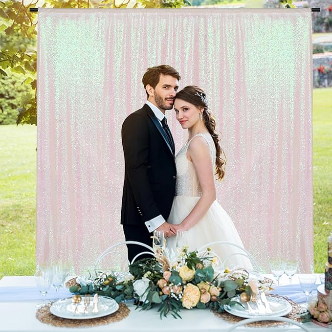 Backdrop, Iridescent Sequin, 6 x 6 Ft for Photography and Parties