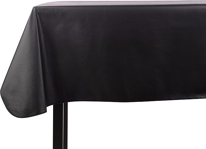 Tablecloth, Black Vinyl Rectangle, 6.0 Gauge, 52 x 108 Inch
