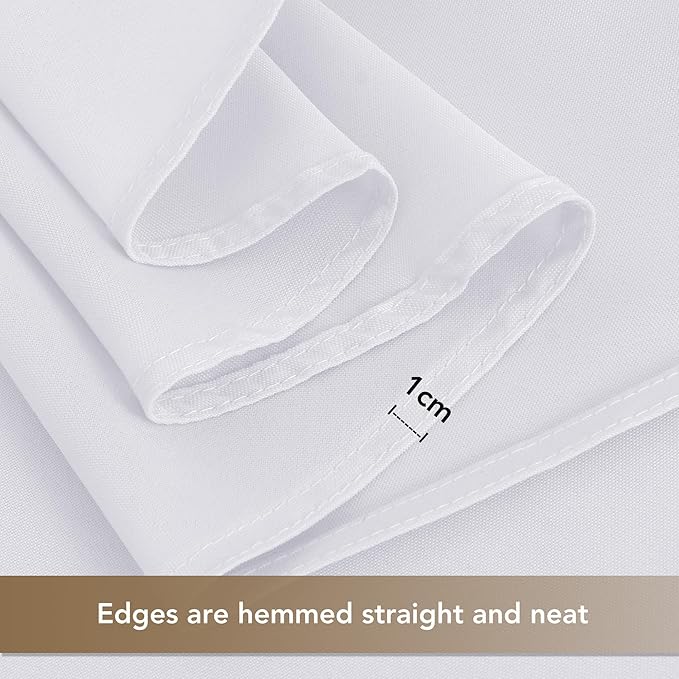 sancua White Square Tablecloths 70x70 Inch - Fabric Table Cloth for Square or Round Tables, Washable Polyester Table Cover for Outdoor Party, Birthday, Decorative Display Tables