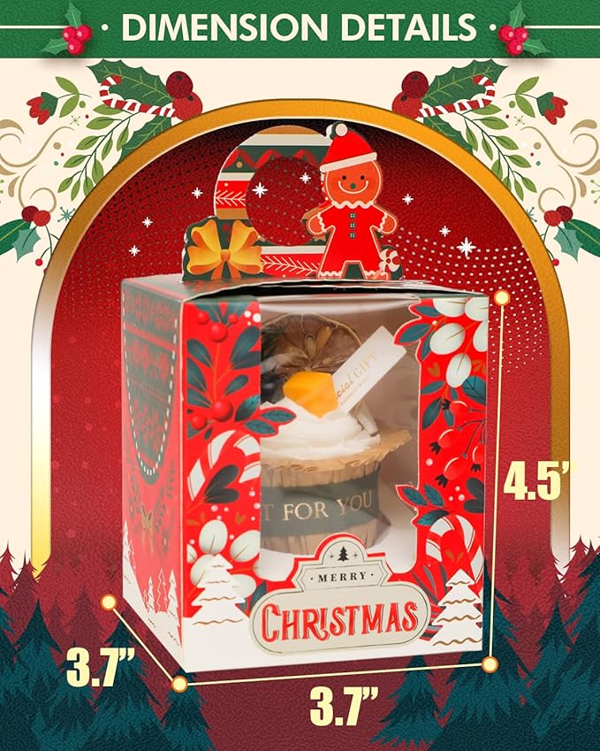 Cupcake Carriers 50 Count Auto-Pop Boxes with Inserts, Christmas Cookie