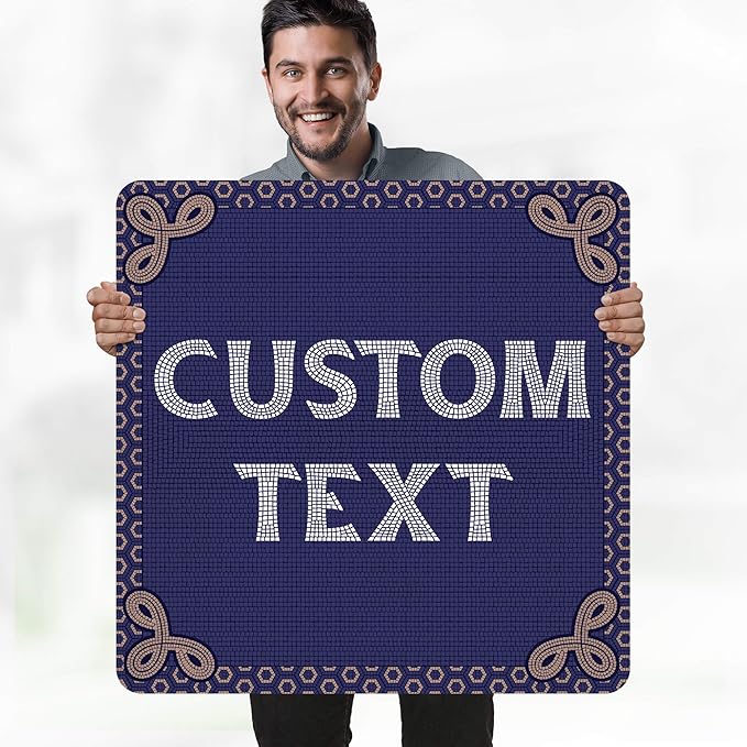 Custom Sign, Custom Street Sign, 11 Font Colors, 13 Font Styles, 4 Hole Options, 22 Sizes, 30x30 Inches, Rust Free DiBound, Fade Resistant, Made in USA by My Sign Center (Fauxsaic 1)