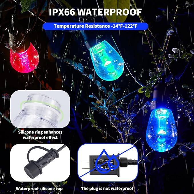 LED String Lights 75 FT Outdoor Patio Lights with App Control