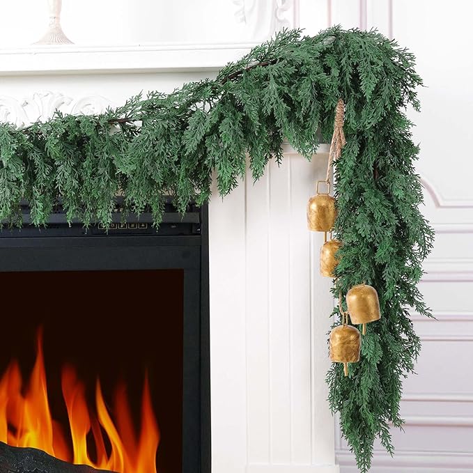 Garland 9 Foot Green Artificial Cedar with Lush Realistic Needles
