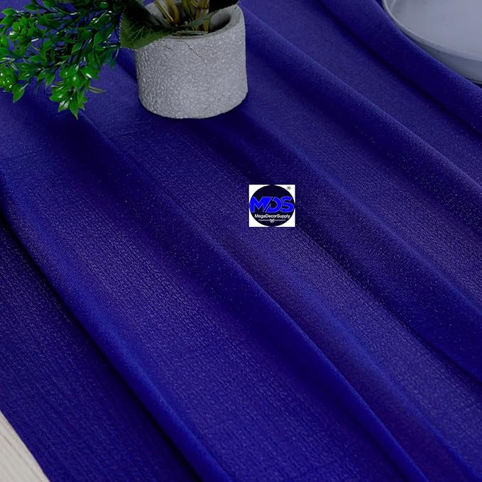 MDS Halloween Chiffon Table Runner - 25 Pack, 29 x 170 Inches, 14ft Each - Sheer Spooky Table Runners for Haunted House Parties, Trick-or-Treat Tables, Witchy Décor, Wedding & Events - Royal Blue