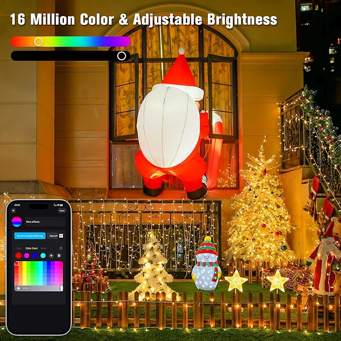 String Lights, 600 LED RGB Color Changing, 198 Ft Indoor Outdoor