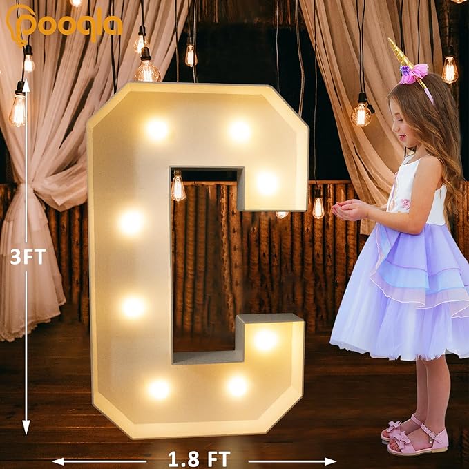 Light Up Marquee Foam Letter, 3-Foot, Warm and Cool White LEDs